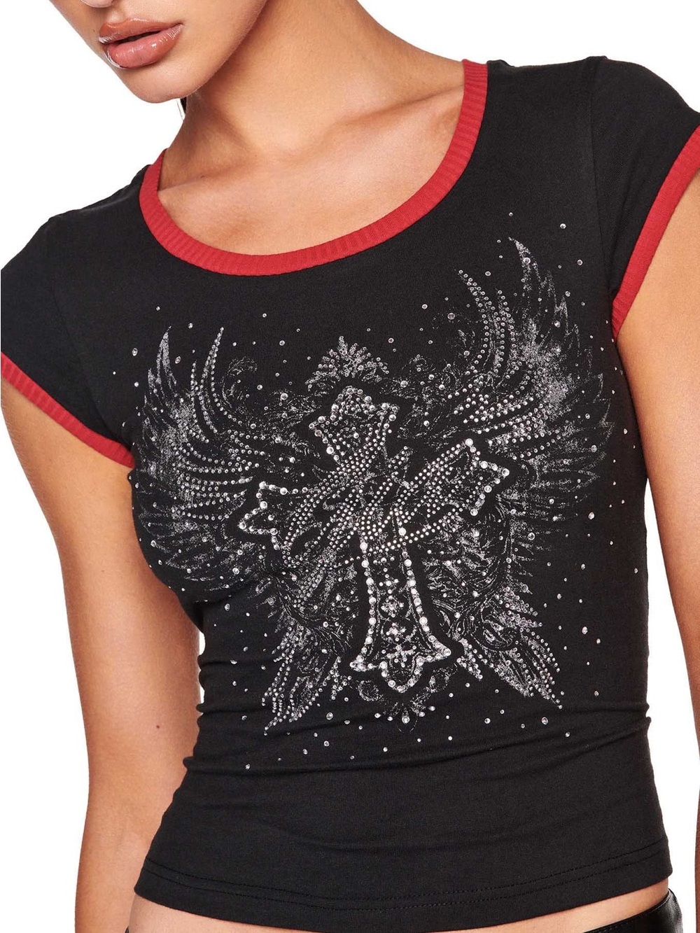 I Am Gia Bling Rhinestone Wing Graphic